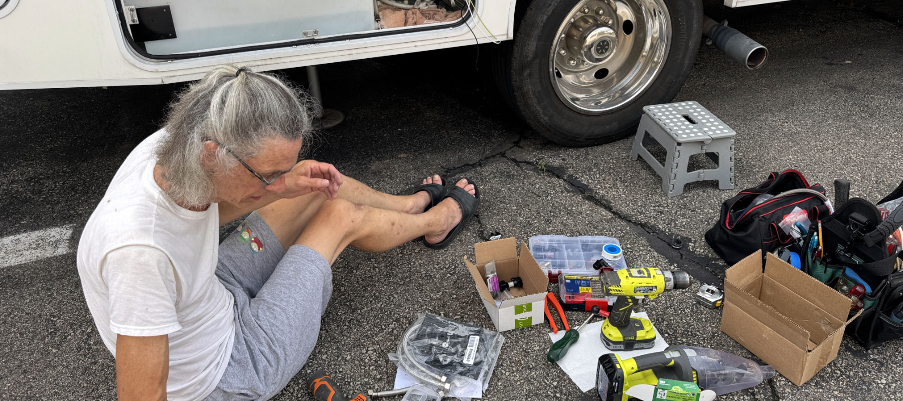 Scott scoping out water pump upgrade.