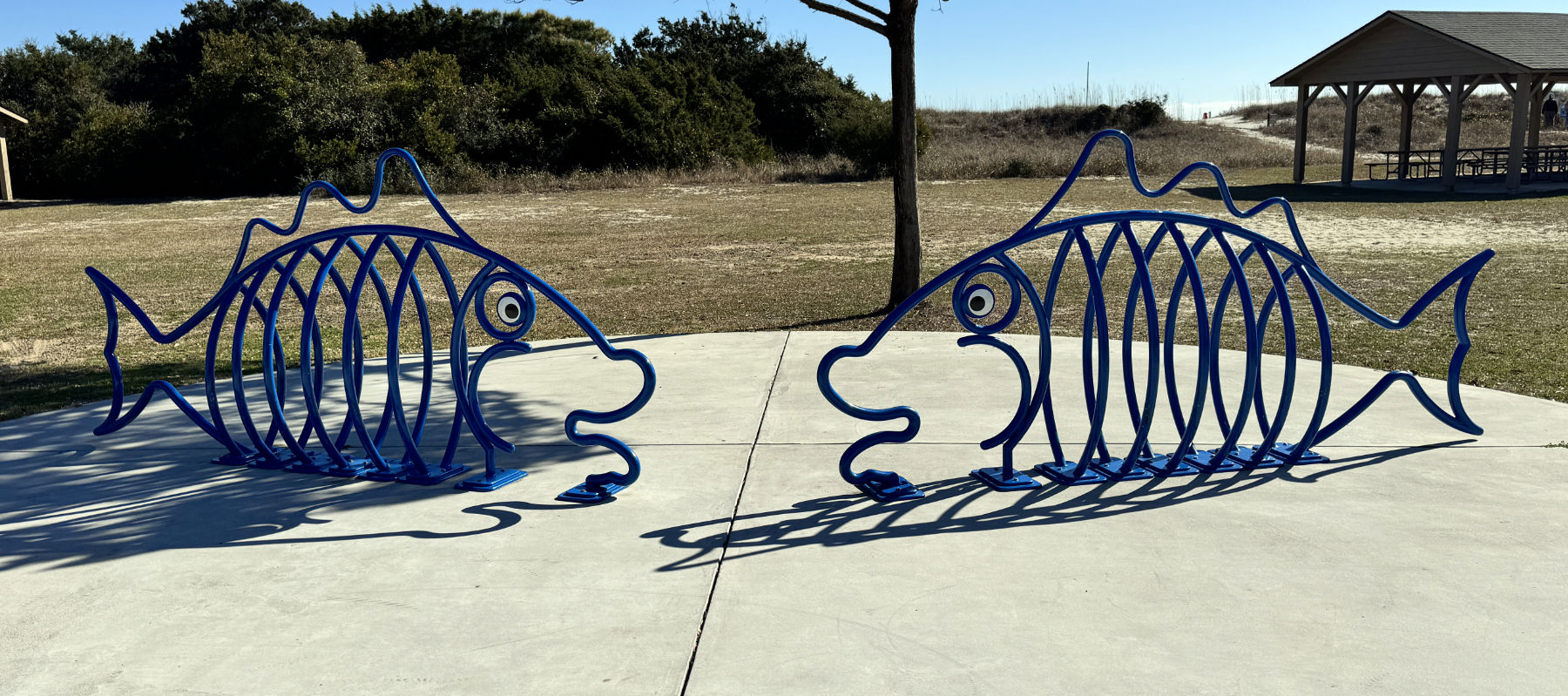 Huntington Beach State Park - fish bike racks